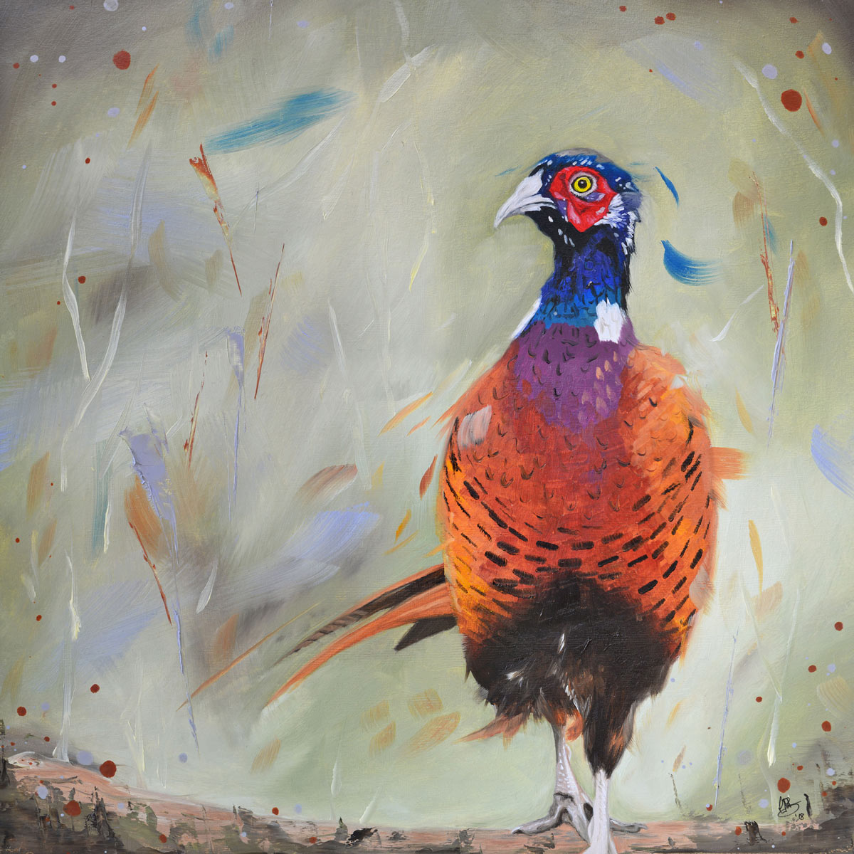 Dashing Pheasant Painting