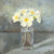 Primroses in Antique Lemonade Bottle Oil Painting