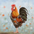 Cockerel Painting - Colourful chicken artwork