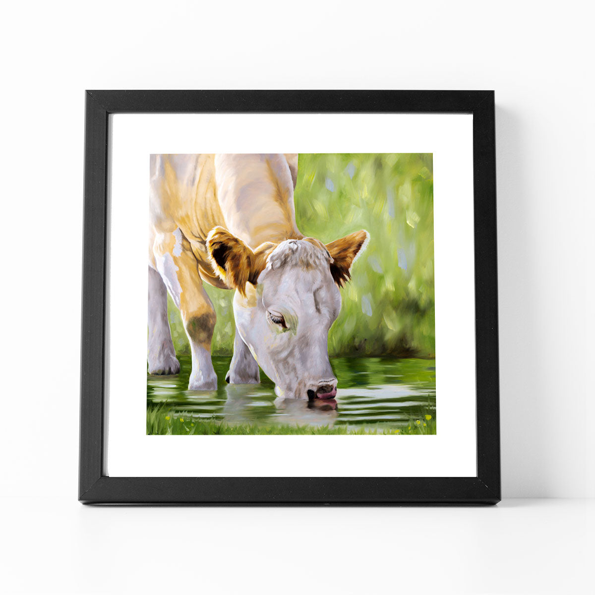 A Refreshing Drink - Simmental Cow Print
