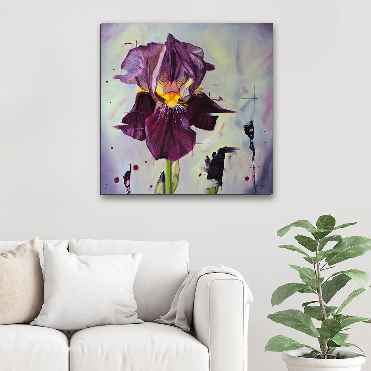 Iris Painting Canvas Print - 'Dark Magic' - Laura Beardsell-Moore Fine Art