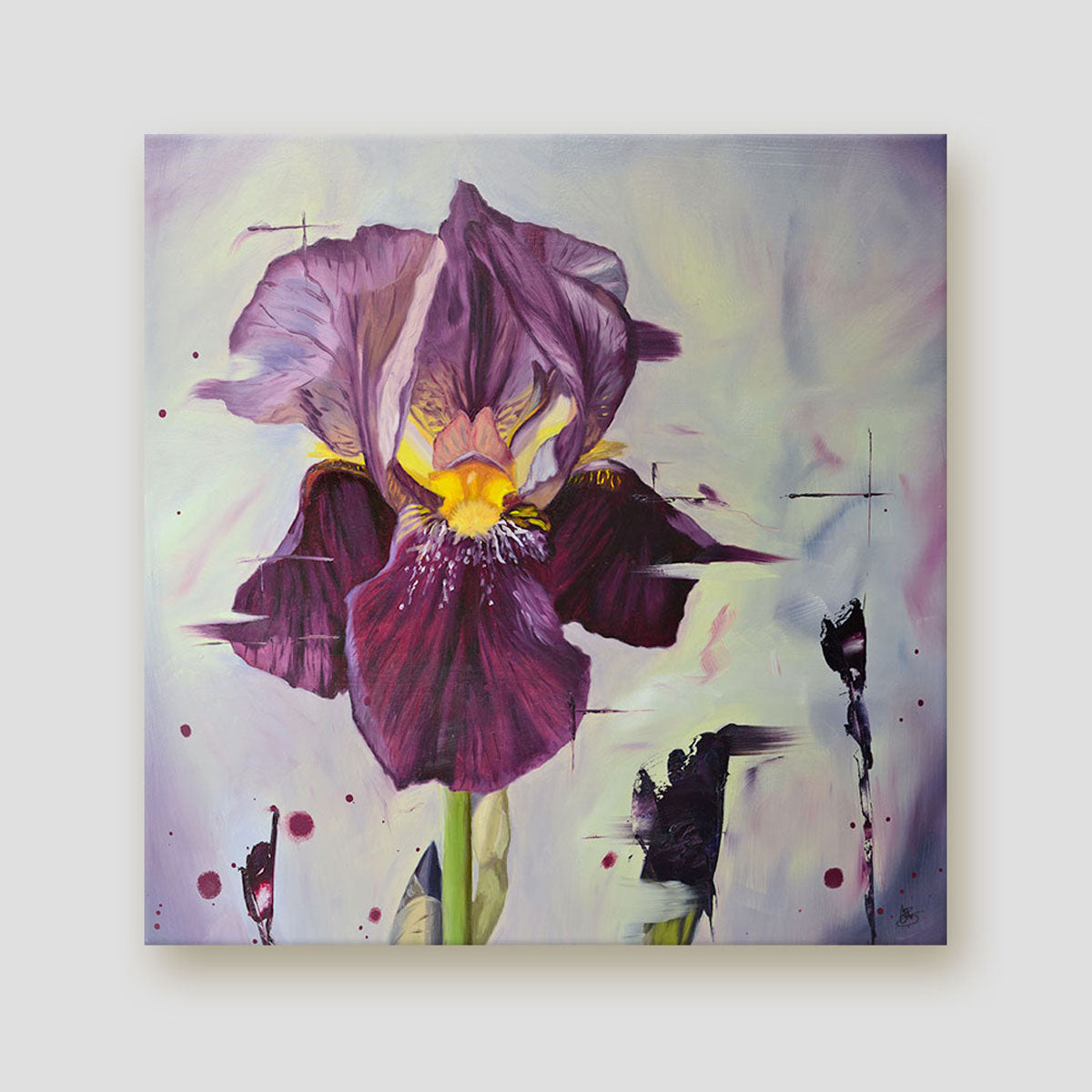 Dark Magic purple iris canvas print