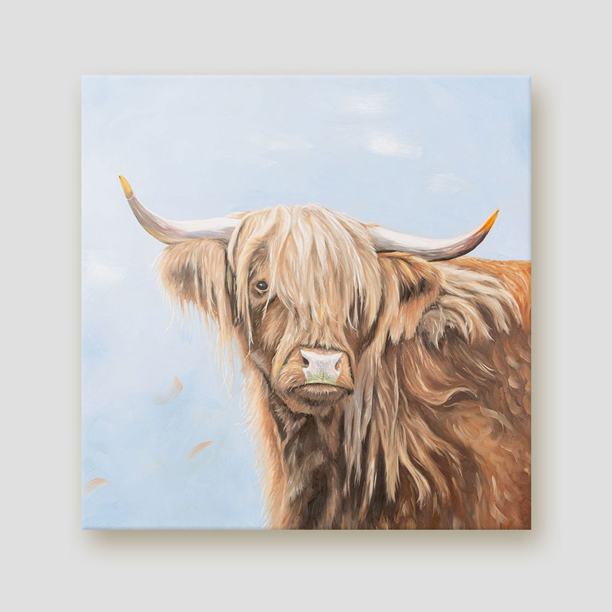 Fern Highland cow canvas