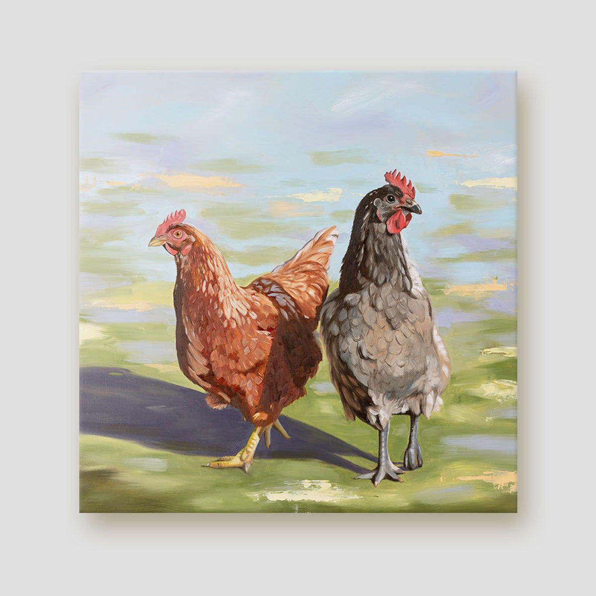 Girls Day Out chicken art canvas