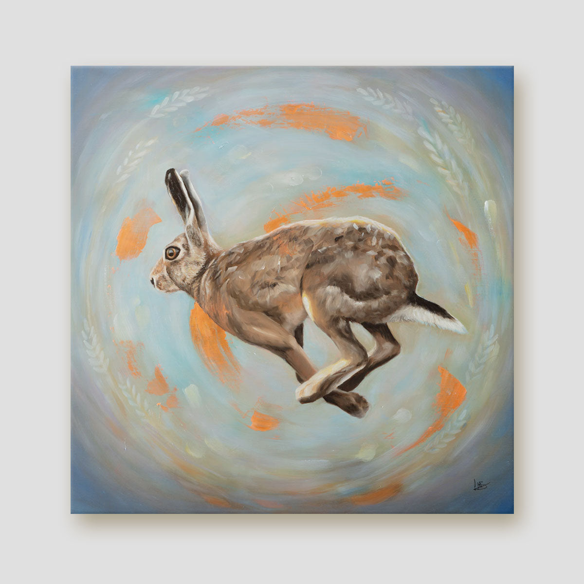 Harvest Hare - Running Hare Canvas Print