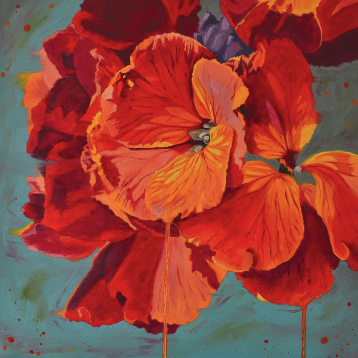 Iris Painting Canvas Print - 'Dark Magic' - Laura Beardsell-Moore Fine Art