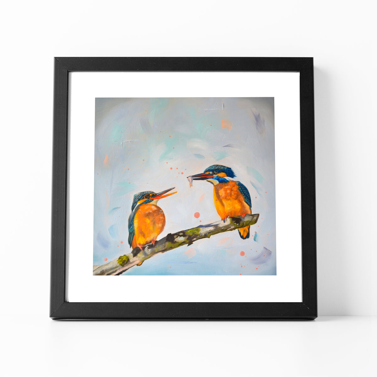 Framed kingfishers print