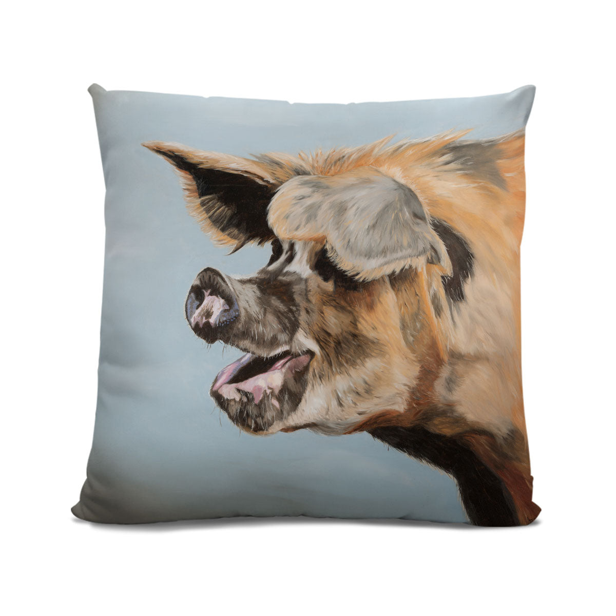 Winnie - Oxford Sandy and Black Pig Cushion